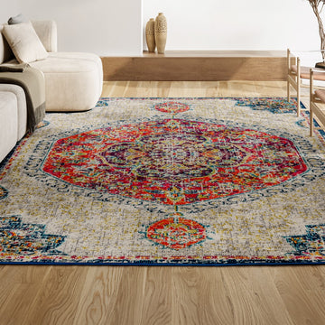 Imara Bohemian Flair Boho Vintage Medallion Area Rug